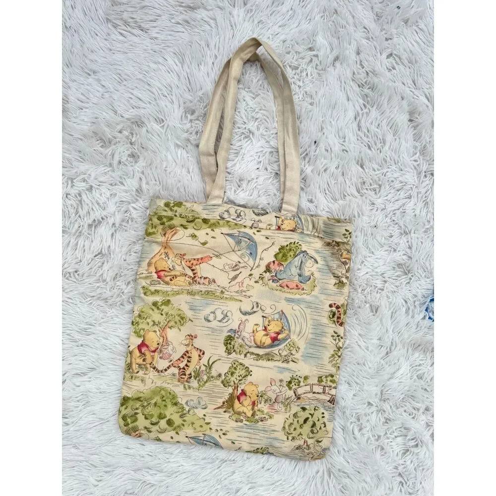 Vintage Classic Winnie the Pooh Fabric Tote Bag Handmade
